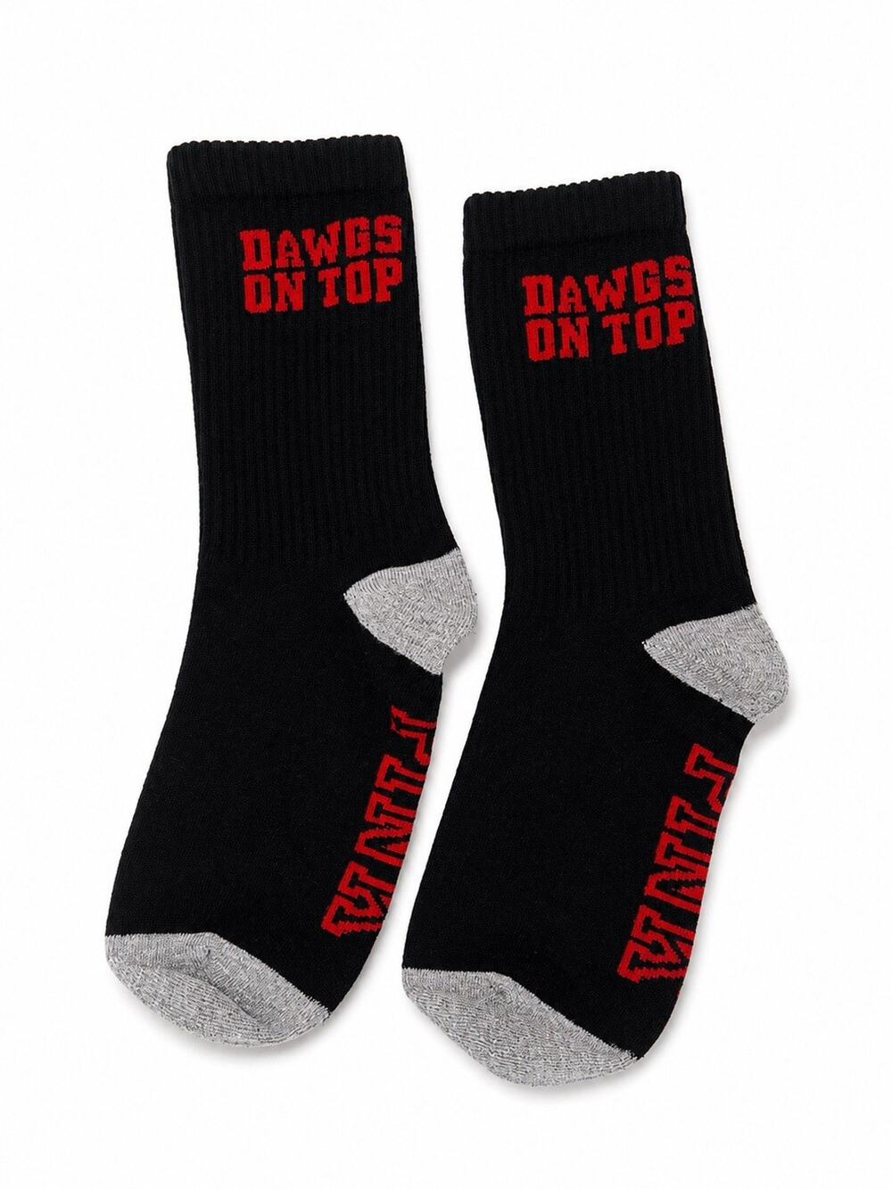 PINK- UGA (Georgia Bulldogs) “DAWGS ON TOP” crew socks p